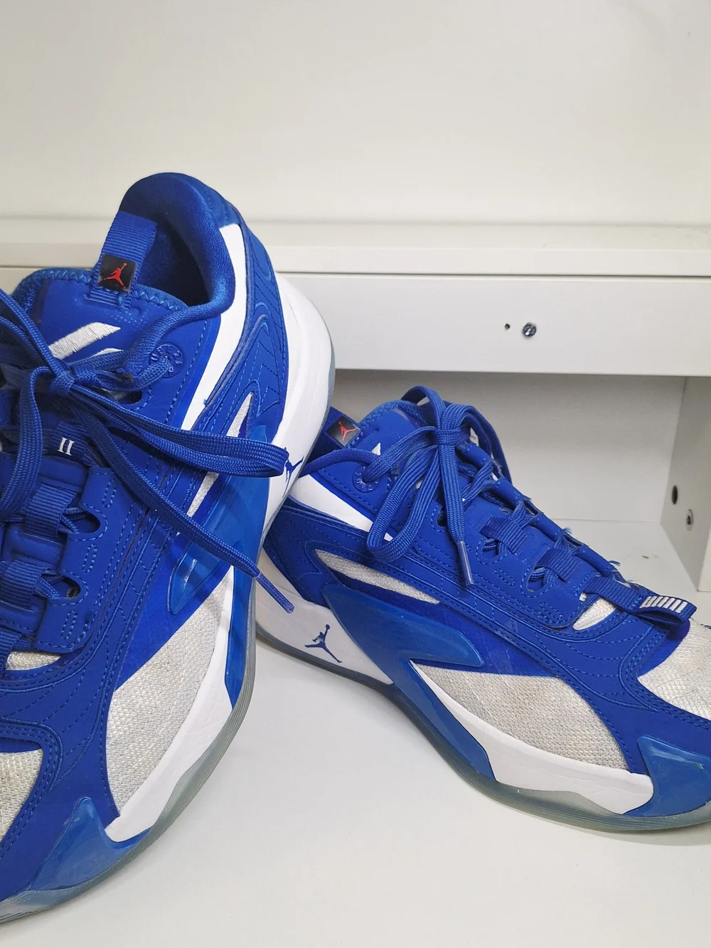 Jordan Blue and White Sneakers